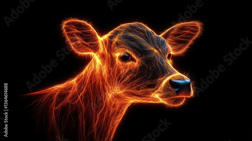 Fiery Calf: A Digital Art Masterpiece