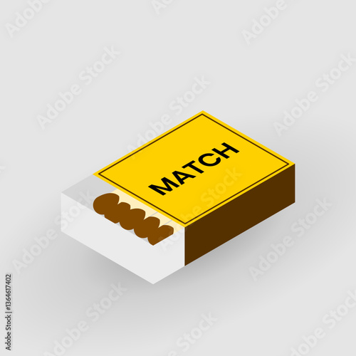 Illustration vector graphic of  isometric match isolated on gray.