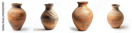 Obraz na płótnie Handmade rustic clay vases with organic textures, showcasing unique shapes and earthy tones, perfect for home decor or artistic display w salonie