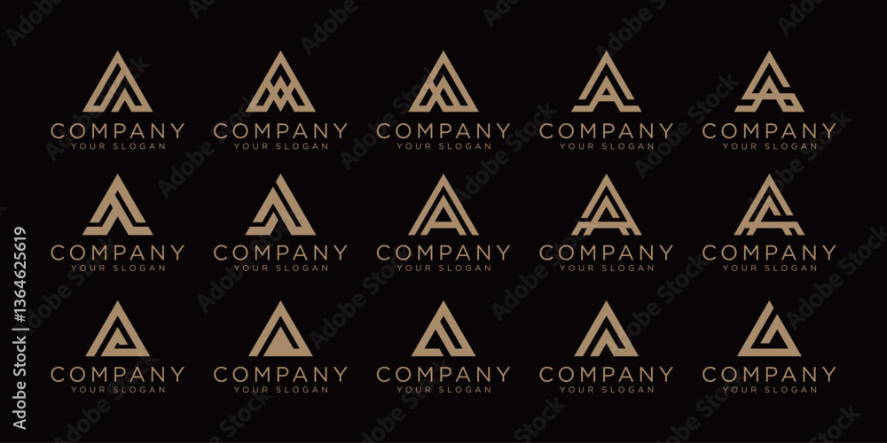 creative letter A icon set. design for business of luxury, elegant, simple. creative letter A icon set. design for business of luxury, elegant, simple.