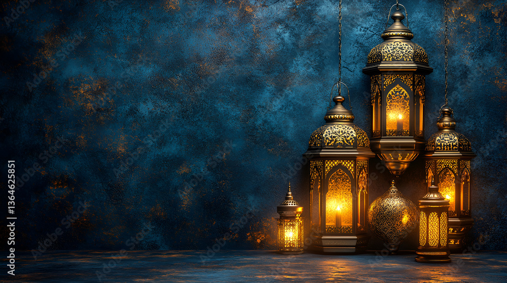 Obraz premium A lantern illuminates the dark park at night