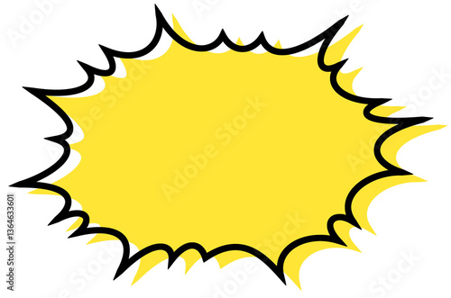ギザギザ　吹き出し　素材　枠　トゲトゲ　飾り　アメコミ　ポップ　びっくり　衝撃　値引き　値下げ　あしらい　見出し　タイトル　囲み　縁あり　柄　言葉　会話　大声　単品　Jagged speech bubble