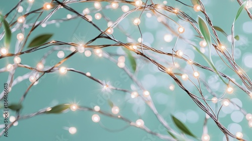 Glowing Fairy Lights  Twinkling Branches  Festive Decor  Warm Lights  Holiday Sparkle  Bok