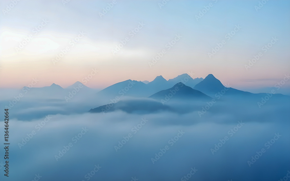 Fototapeta premium mountains in the fog