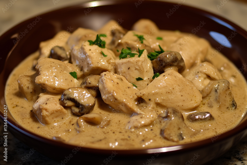 Creamy chicken mushroom stroganoff bowl Creamy chicken mushroom stroganoff bowl