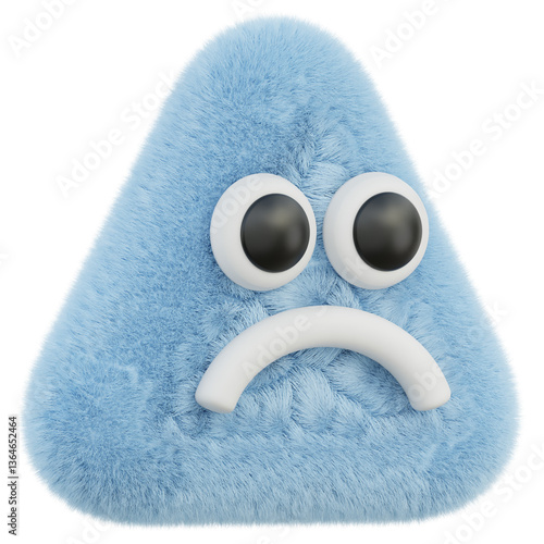 Fur Triangle Character 3D Illustration