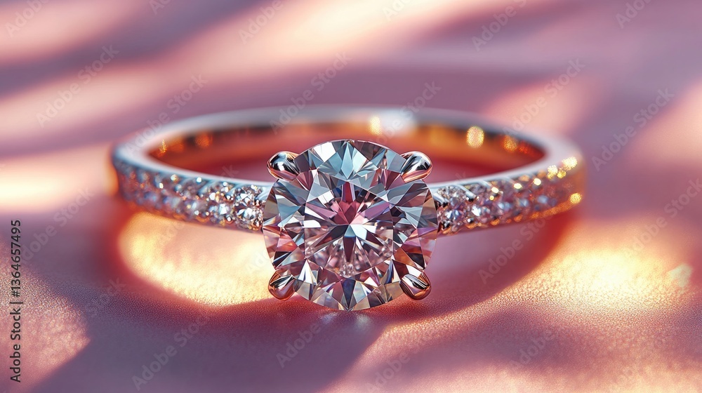 A wedding ring, dazzling and diamond-studded, showcases its brilliance as it gracefully rests on a soft pastel gradient background, embodying elegance and romance. A wedding ring, dazzling and diamond-studded, showcases its brilliance as it gracefully rests on a soft pastel gradient background, embodying elegance and romance.
