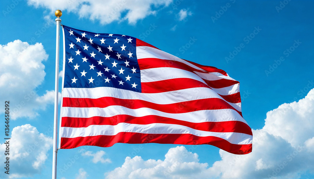 american flag against blue sky american flag against blue sky