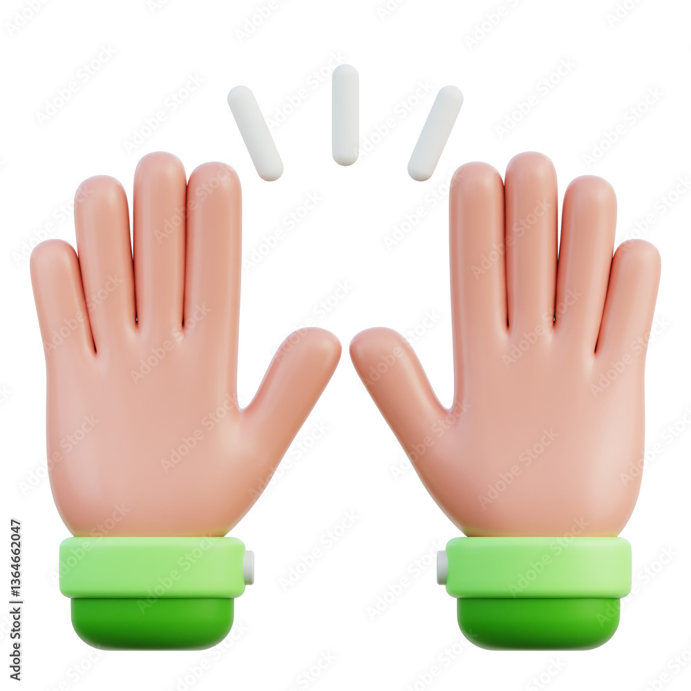 Obraz premium Celebrate Hand Gesture 3D Illustration