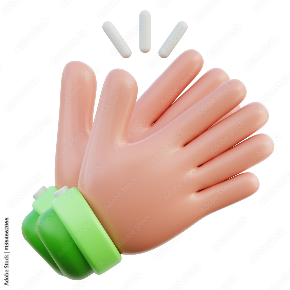 Obraz premium Clap Hand Gesture 3D Illustration