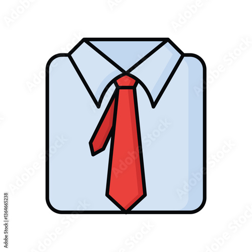 shirt tie folded icon flat design