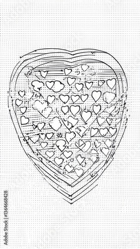heart drawn in the form of heart