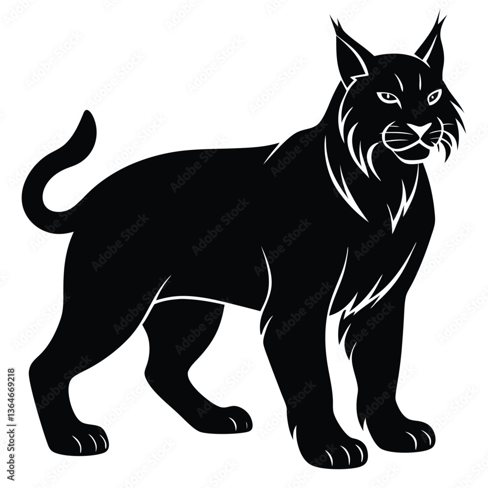 Obraz premium Bobcat vector shilhouette single Icon 