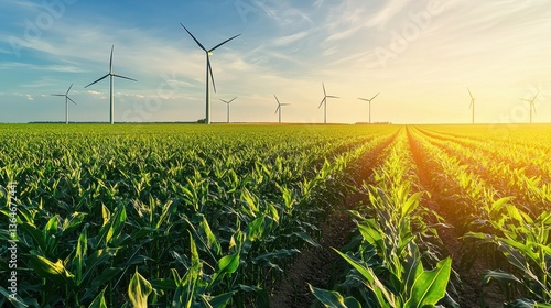 Exploring Sustainable Energy Through the Lush Corn Fields and Renewable Resources for Carbon Reduction