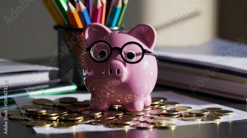 The Piggy Bank with Glasses