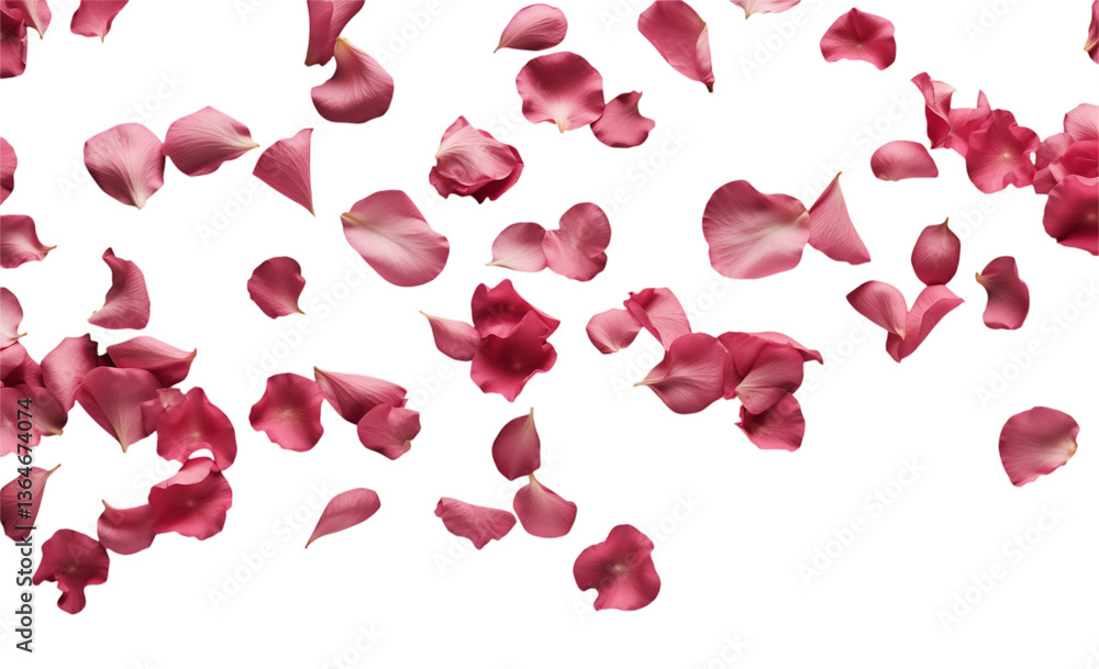 red rose petals isolated on transparent background red rose petals isolated on transparent background