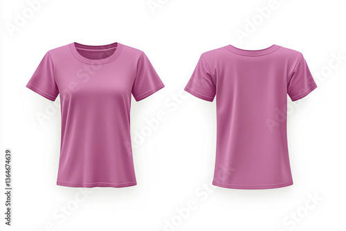 Pink women’s tee mockup showing both sides