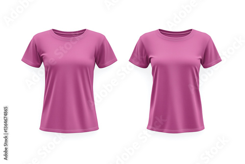 Simple pink t-shirt for women, front and rear display