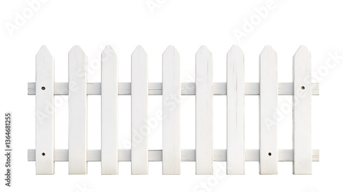 white garden fence on transparent background