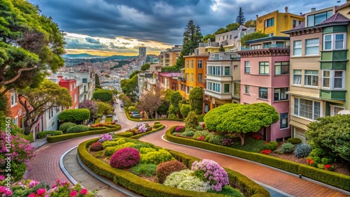 Lombard Street, San Francisco, California - Iconic Winding Street on Russian Hill