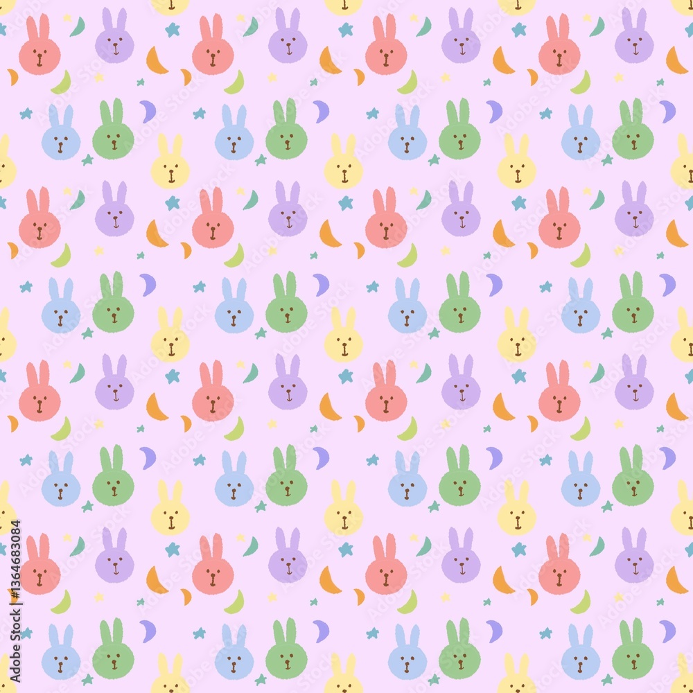 Cute Pastel Bunny Pattern Cute Pastel Bunny Pattern