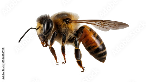 Bee isolated on transparent background, png