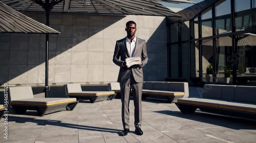 The Businessman Holding Books