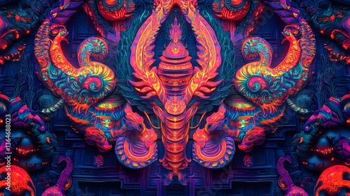 Wallpaper Mural Vibrant abstract artwork featuring intricate swirling patterns, colorful hues creating a dynamic visual experience, perfect for modern decor. Torontodigital.ca