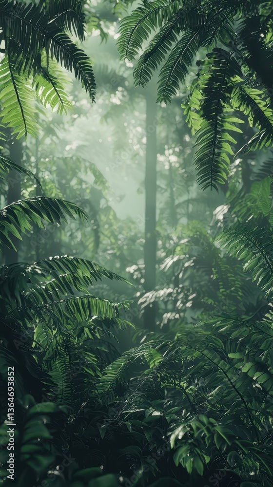 Serene Greenery in a Lush Forest for Meditative Atmosphere Serene Greenery in a Lush Forest for Meditative Atmosphere