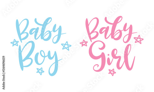 Baby gender reveal boy and girl with star decoration