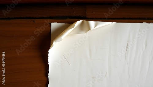 Abstract Texture: White Sheet on a Wooden Surface