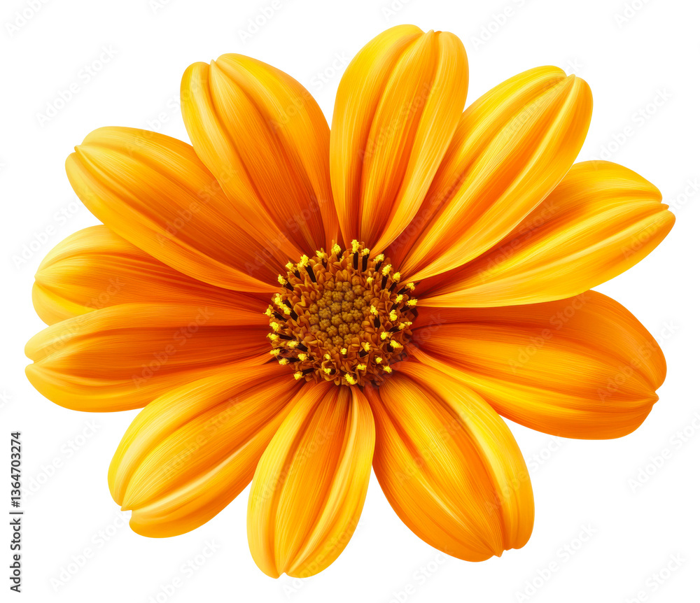 Obraz premium Vibrant orange flower in nature setting floral cut out