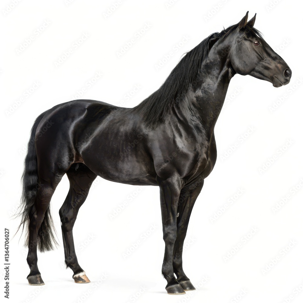 Fototapeta premium Black Stallion in Proud Stance
