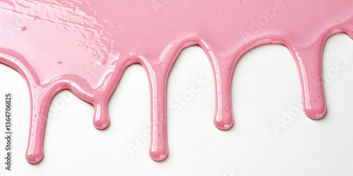 Vibrant pink dripping paint with a shiny glossy texture, ideal for abstract and creative visuals