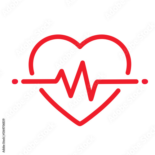 Vector Bold Graphic EKG Wave Symbolizing Life Signs and Pulse Monitoring in a Modern Medical Logo Design