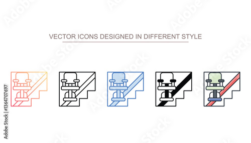 Stair Lift icon design with white background stock illustration