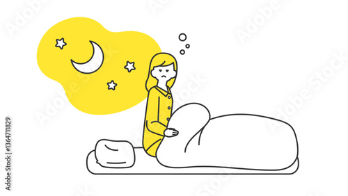 睡眠：夜中に目が覚める女性
