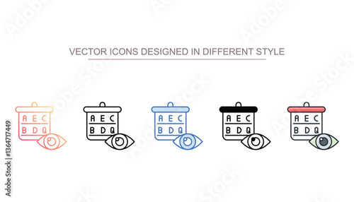 Eye Test Chart icon design with white background stock illustration