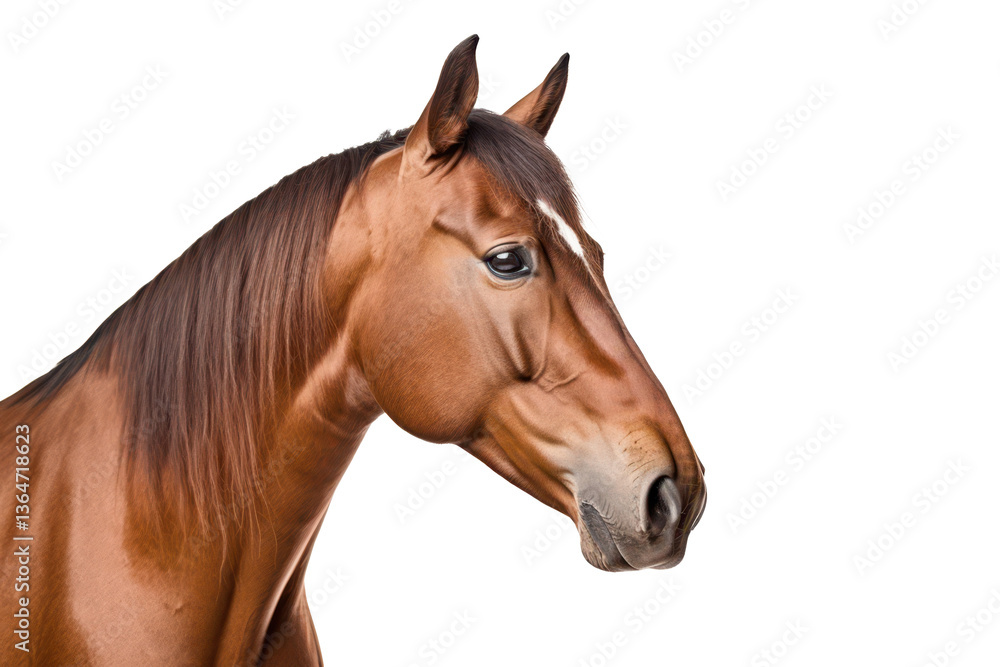 Naklejka premium brown horse isolated on white or transparent png