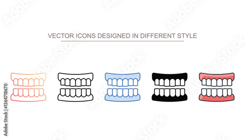 Denture icon design with white background stock illustration
