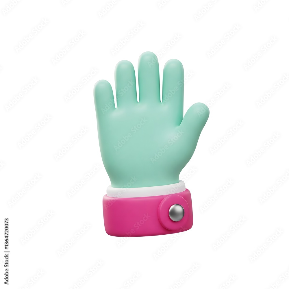 Obraz premium 3D render of a cartoon hand making a 