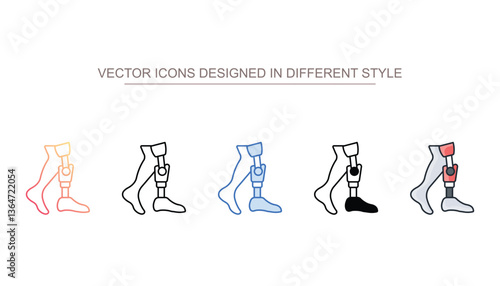 Bionic Foot icon design with white background stock illustration