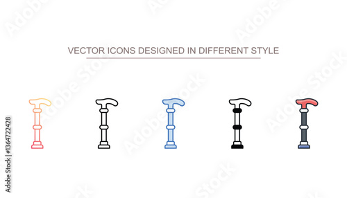 Hand Stick icon design with white background stock illustration