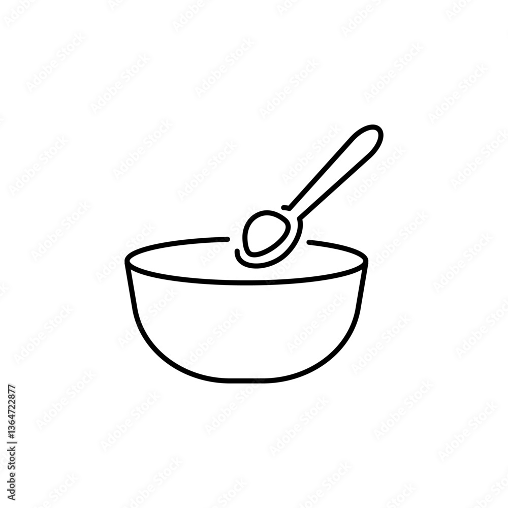 Cooking icon editable stroke: plate and spoon Cooking icon editable stroke: plate and spoon