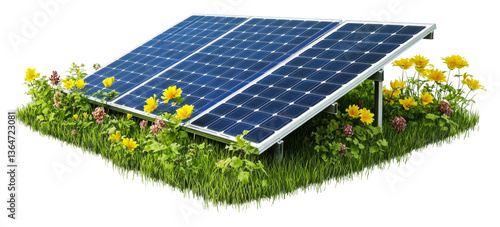 Renewable technology harnessing solar energy for sustainability cut out