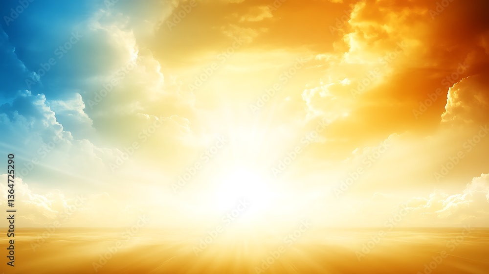 Fototapeta premium Vibrant sunset over calm ocean.