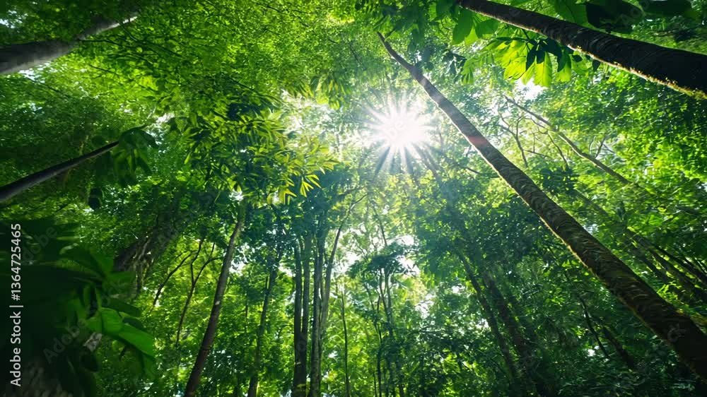 Sunlight Dappled Rainforest Canopy