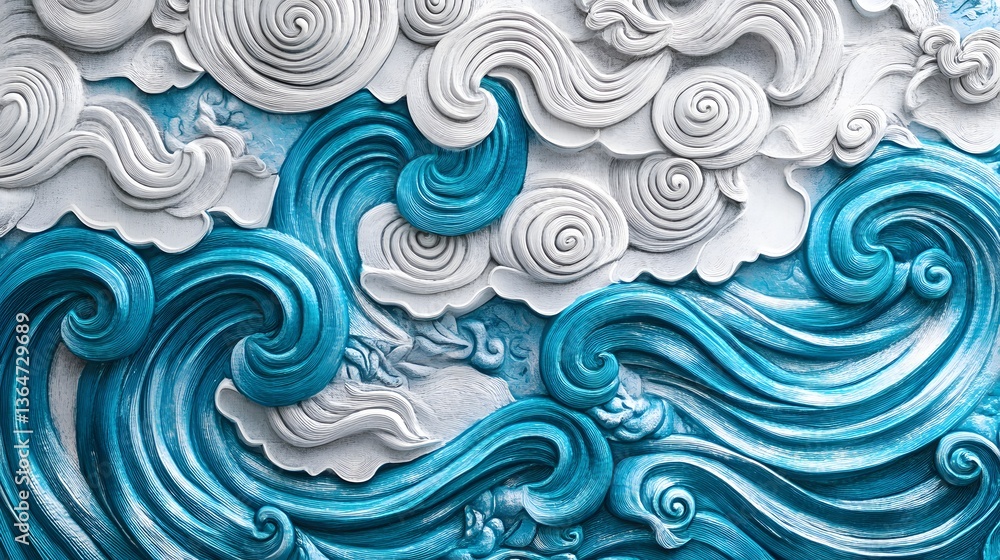 Vibrant ocean waves crashing, dynamic blue and white foam textures, perfect for nature themes or artistic projects. Vibrant ocean waves crashing, dynamic blue and white foam textures, perfect for nature themes or artistic projects.