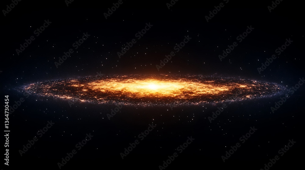 Fototapeta premium Glowing cosmic galaxy with bright core.