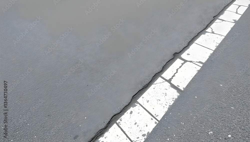 Fototapeta premium Abstract Aerial View of an Asphalt Road and White Sidewalk